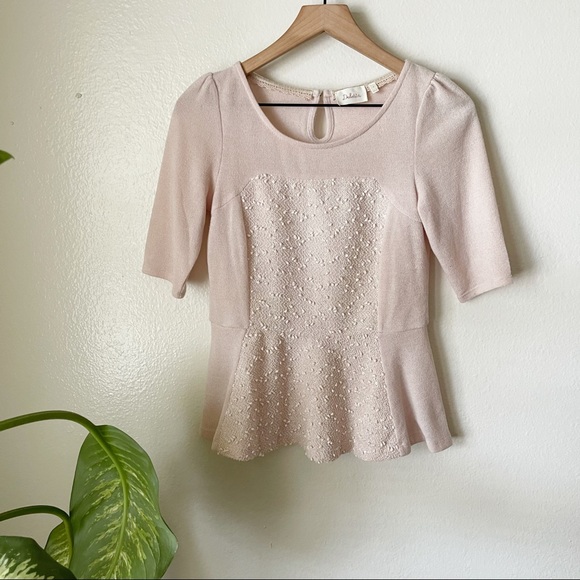Anthropologie Tops - Anthropologie | Shimmer Boucle Peplum Top